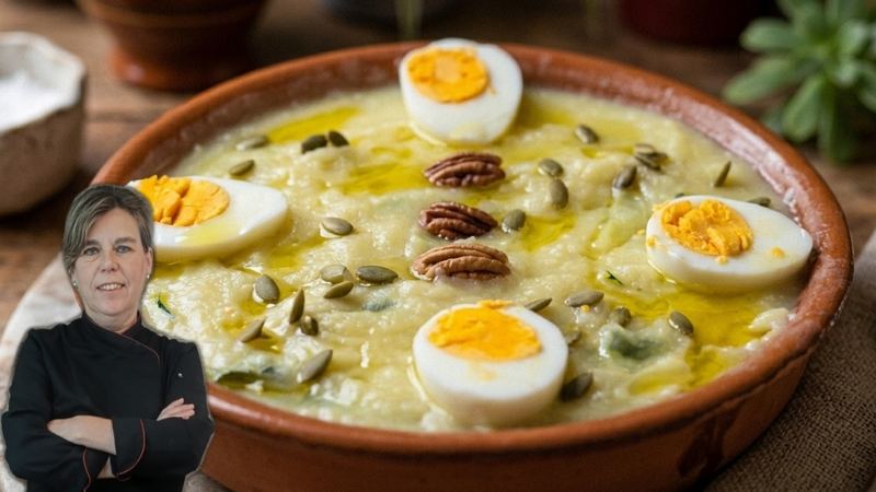 Ajo de patata y calabacín, receta de Manoli García