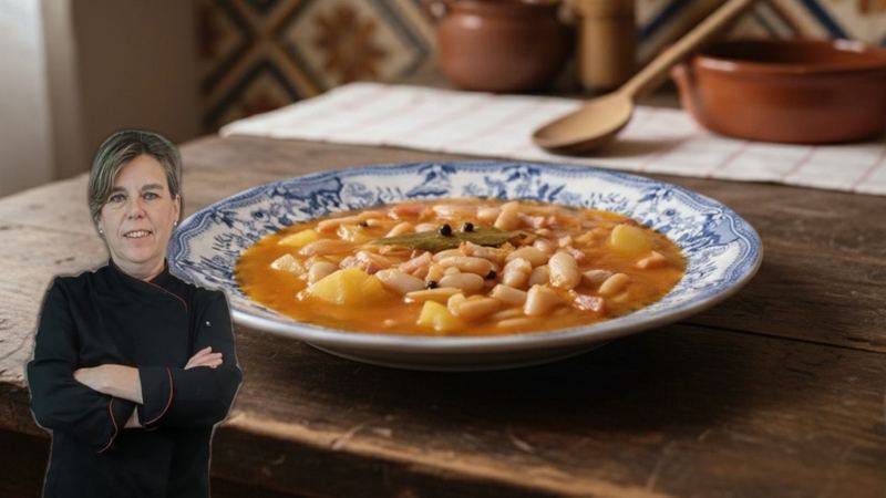 Alubias blancas estofadas, receta de Manoli García