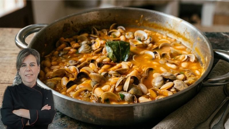 Alubias con almejas, receta de Manoli García