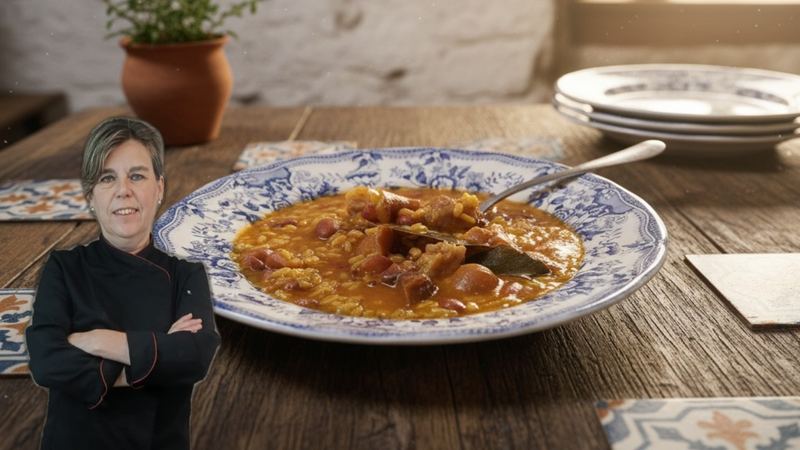 Arroz con habichuelas pintas, receta de Manoli García