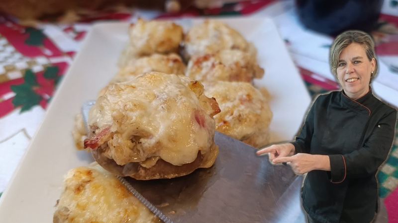 Champiñones rellenos, receta de Manoli García