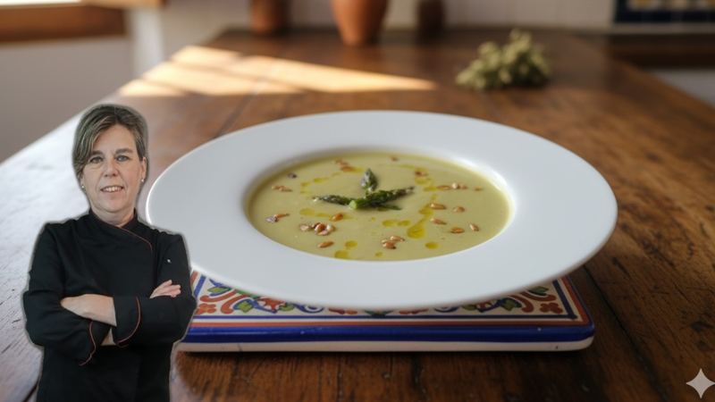 Crema de espárragos, receta de Manoli García