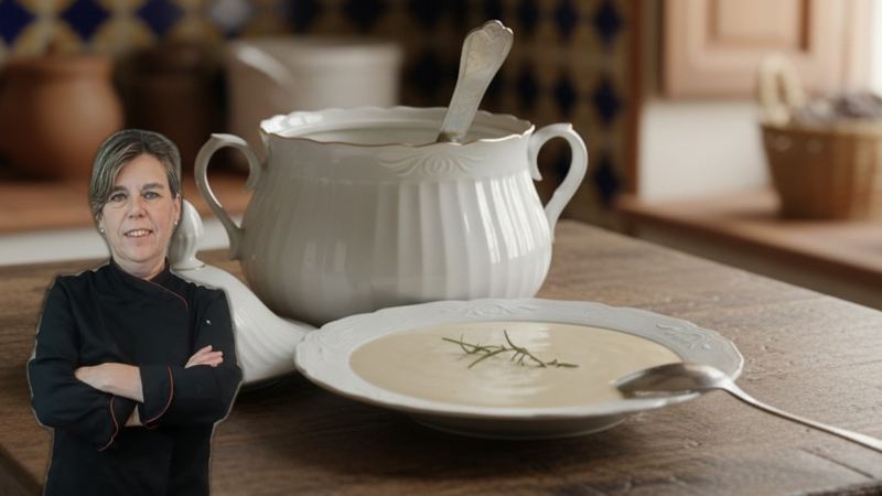 Crema de pollo, receta de Manoli García