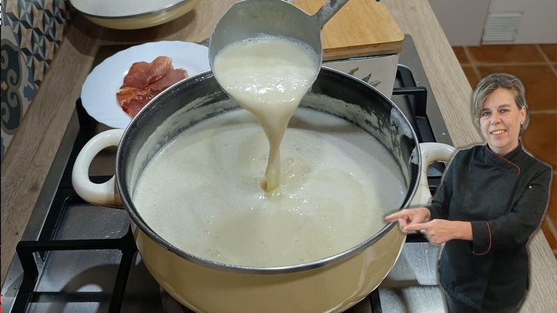 Crema fría de puerros y manzana, receta de Manoli García