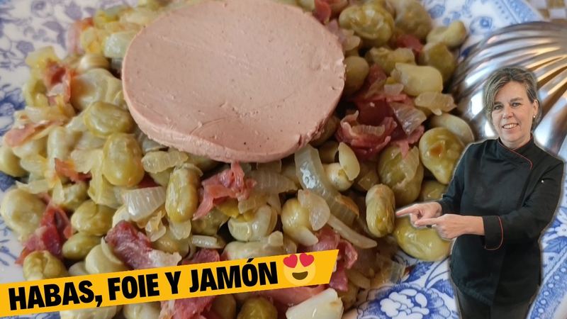 Habitas baby con foie y jamón, receta de Manoli García