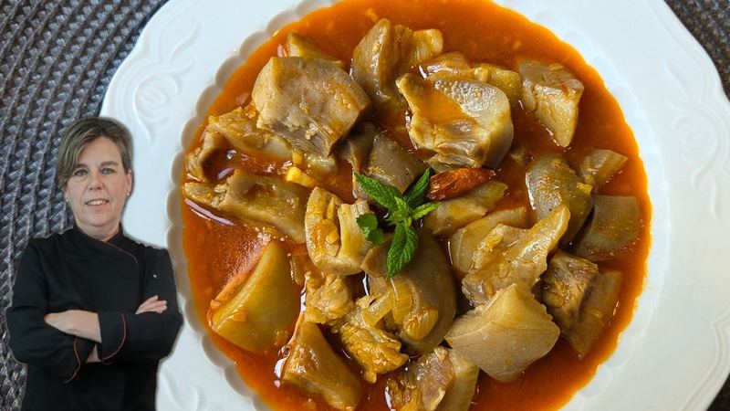 Morro de cerdo en salsa, receta de Manoli García