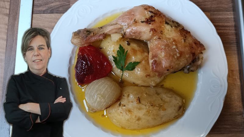 Muslo de pollo al horno, receta de Manoli García