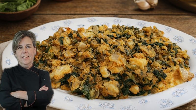 Patatas con acelgas, receta de Manoli García