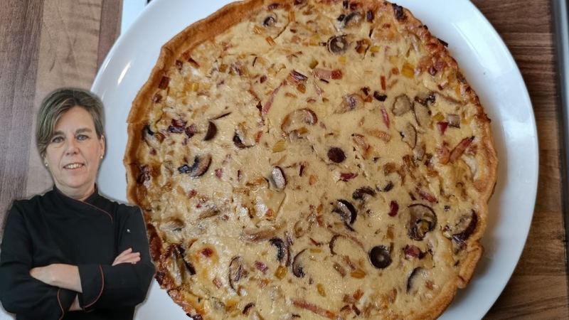 Quiche de puerros y bacon, receta de Manoli García