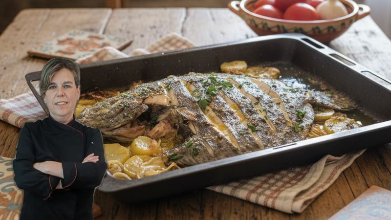 Rodaballo al horno, receta de Manoli García