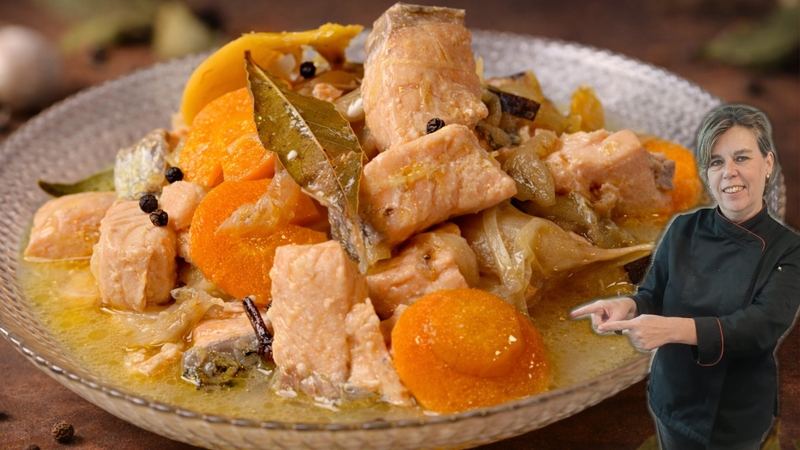 Salmón en escabeche, receta de Manoli García