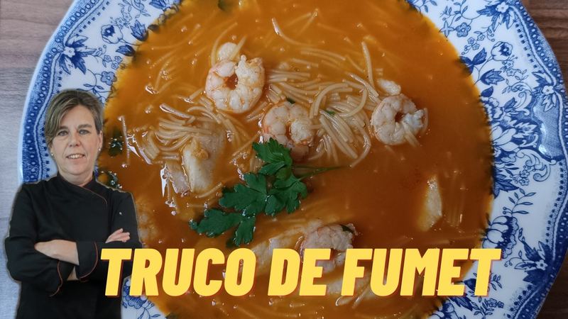 Sopa de merluza y gambas, receta de Manoli García