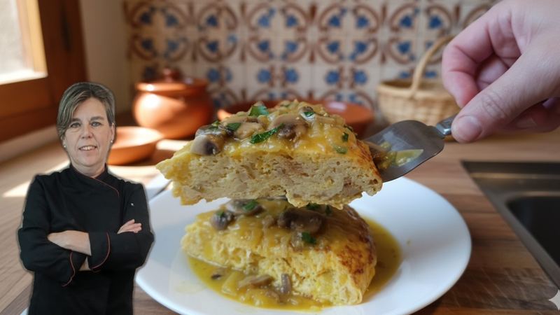 Tortilla de patatas en caldo, receta de Manoli García